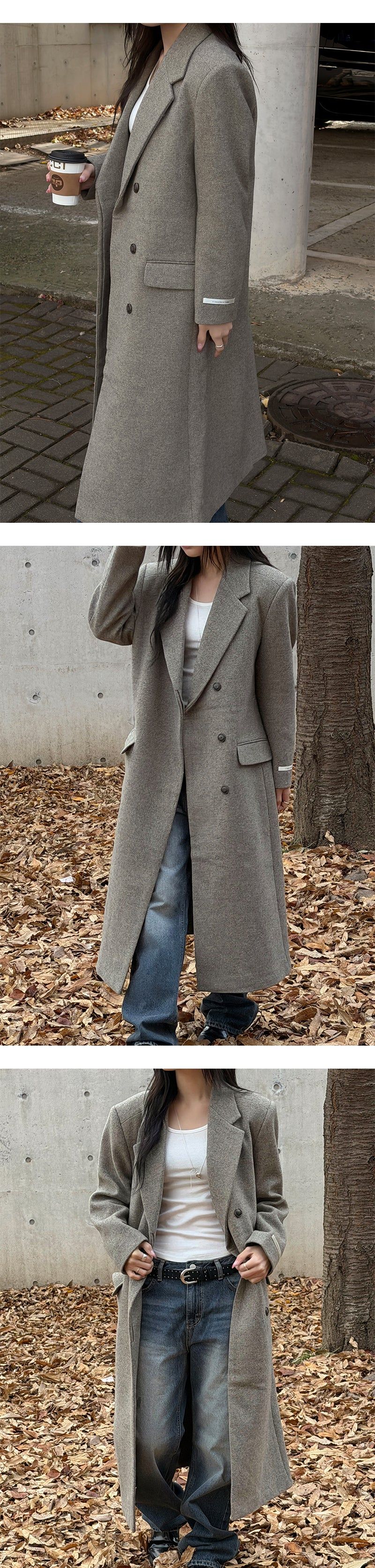 [Wool 50] Max hidden wool long coat(3color)