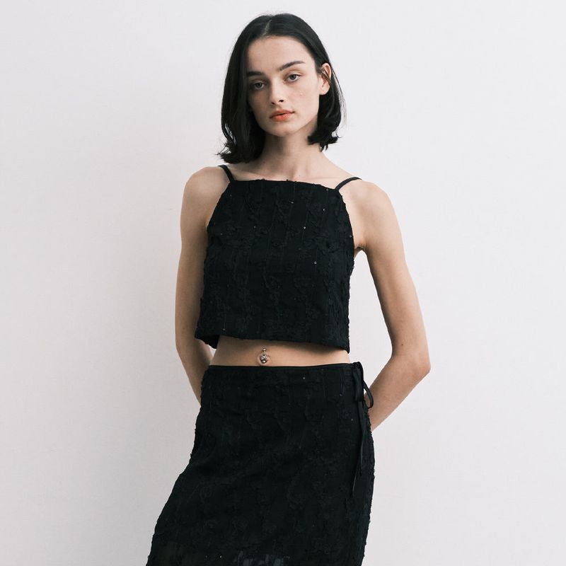 MIDNIGHT MOVE（ミッドナイトムーブ）の「rose top (black)（Tops）」