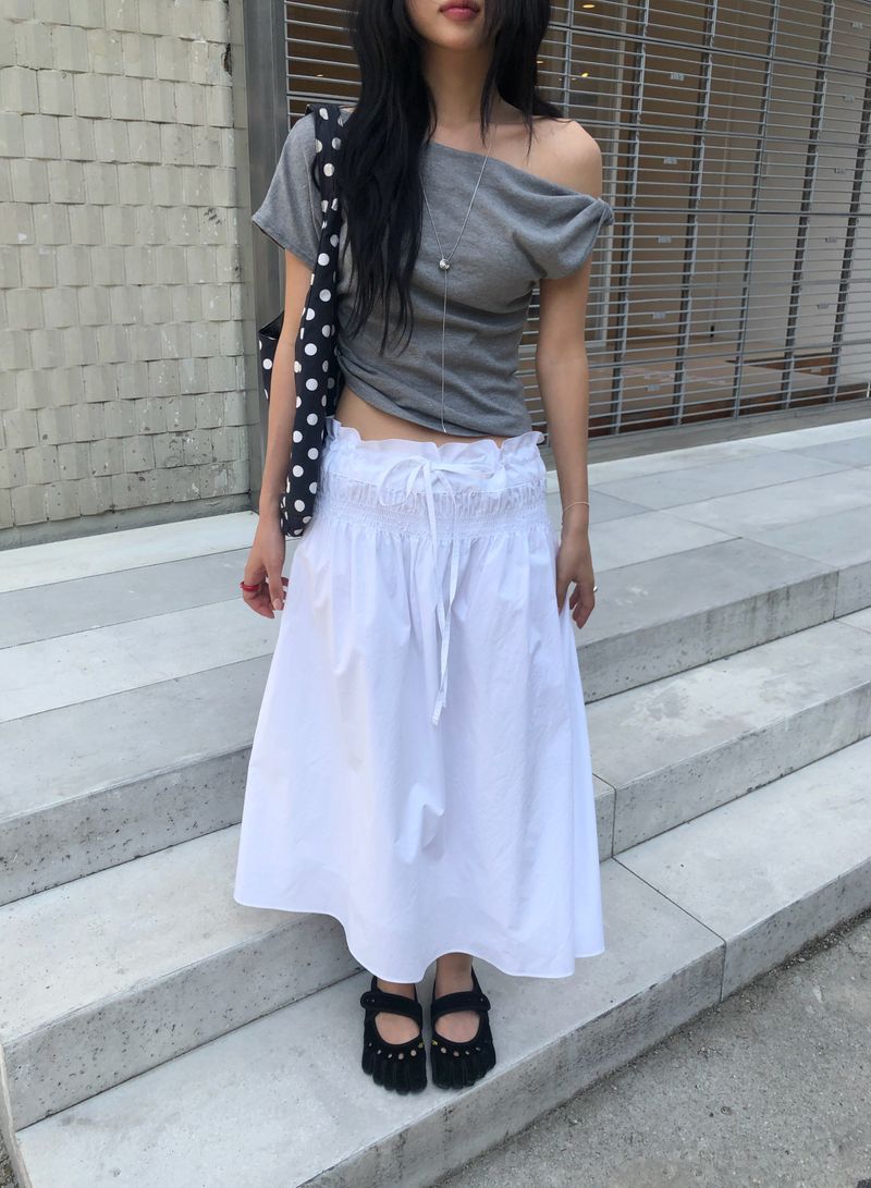 Rose Shirring Skirt