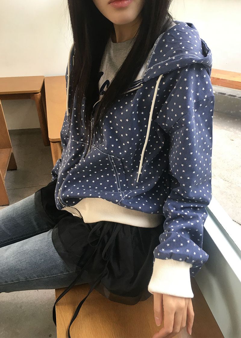 STAR PIGMENT HOOD ZIP-UP