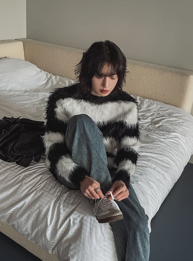 Haze Stripe Mohair Knit