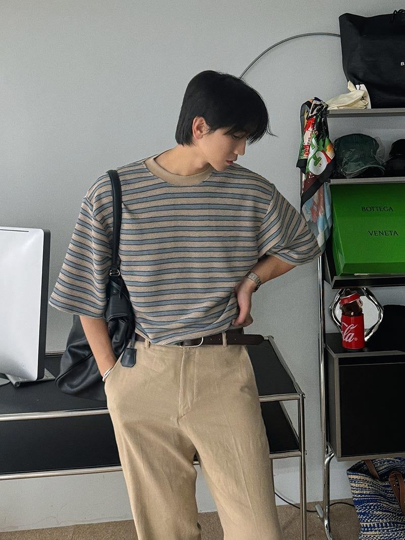 ASCLO（エジュクロ）の「ASCLO クレヨンマルチボーダー半袖Tシャツ (3color)（トップス）」