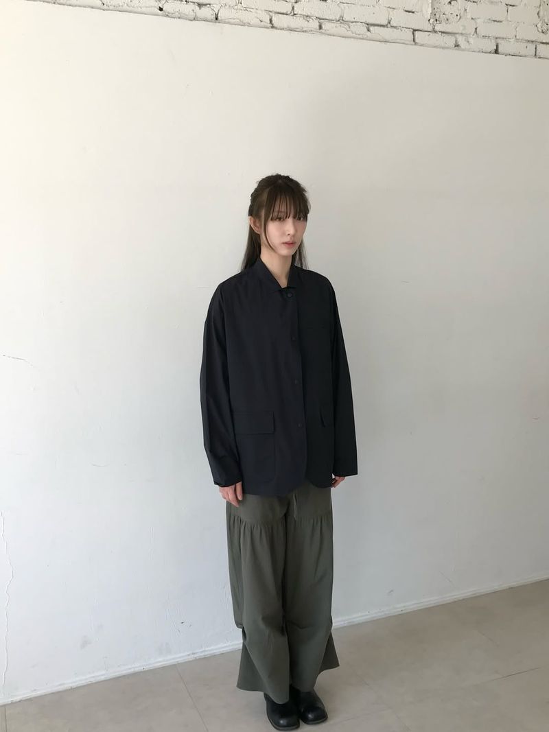 Shirring Cotton Pants (Khaki)