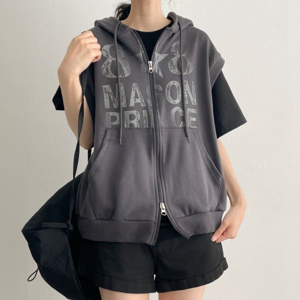 Ika Two Way Hooded Vest Zip-Up (4 colors) H&L