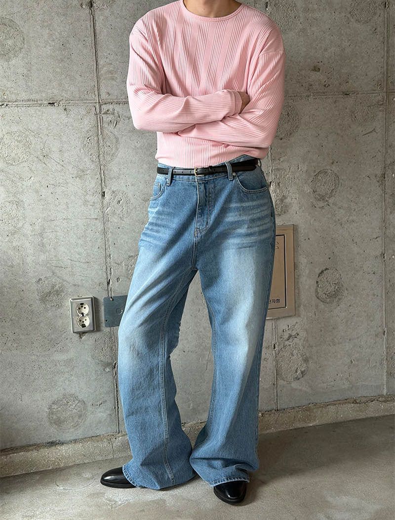 Irrregular rib slim long sleeves(5color)