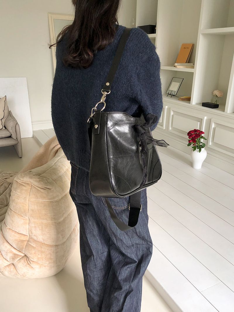 Bustier ribbon bag_black
