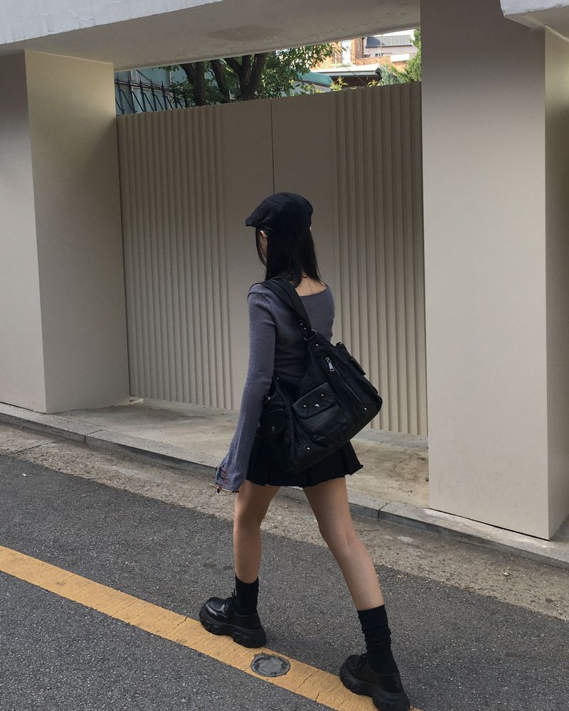 プリーツコットンミニスカート