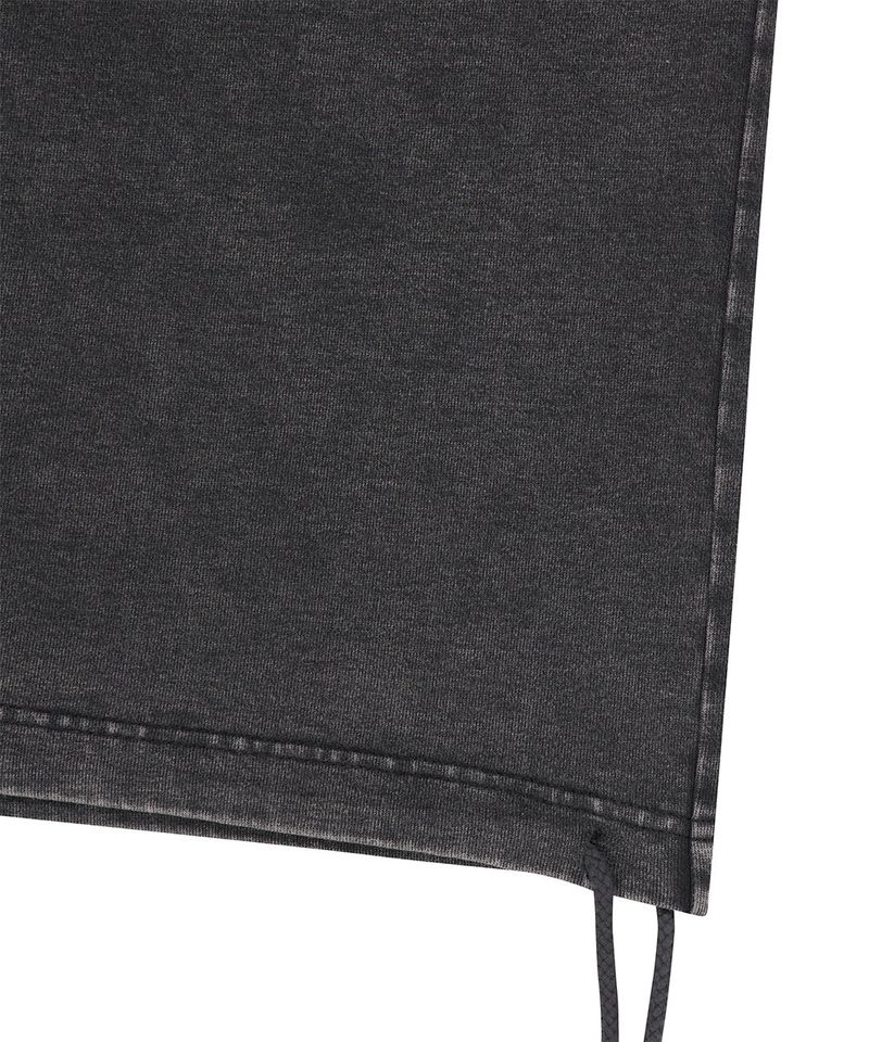 WASHED CUT OFF APPLIQUE SWEAT SHORTS
