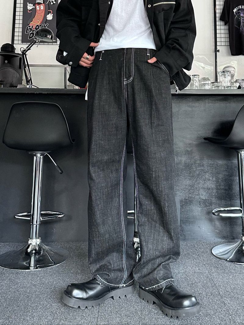 NEVERDOWHY（ネバードゥワイ）の「penny straight black onetuck denim pants（Pants）」