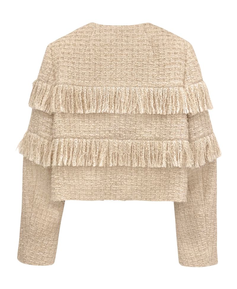 Fringe tweed jacket