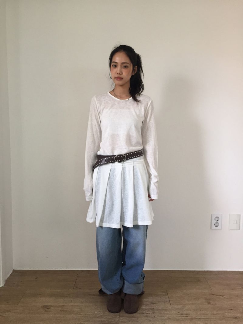Low Knit Pleated One-Piece (3color) 