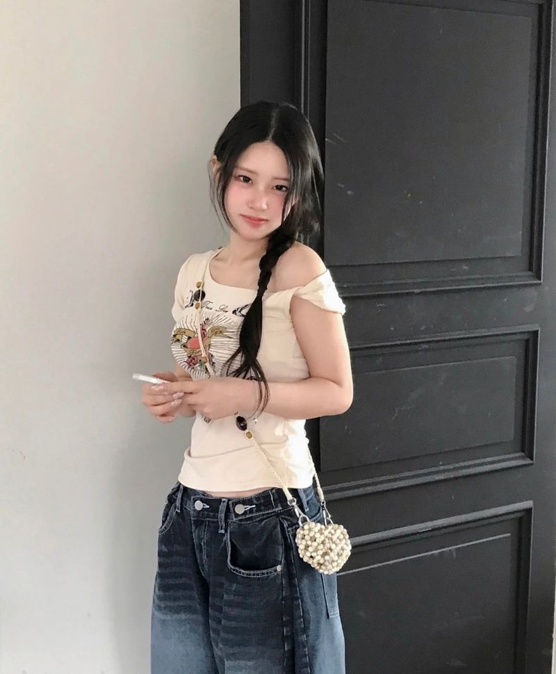 love is all one-shoulder twist top
