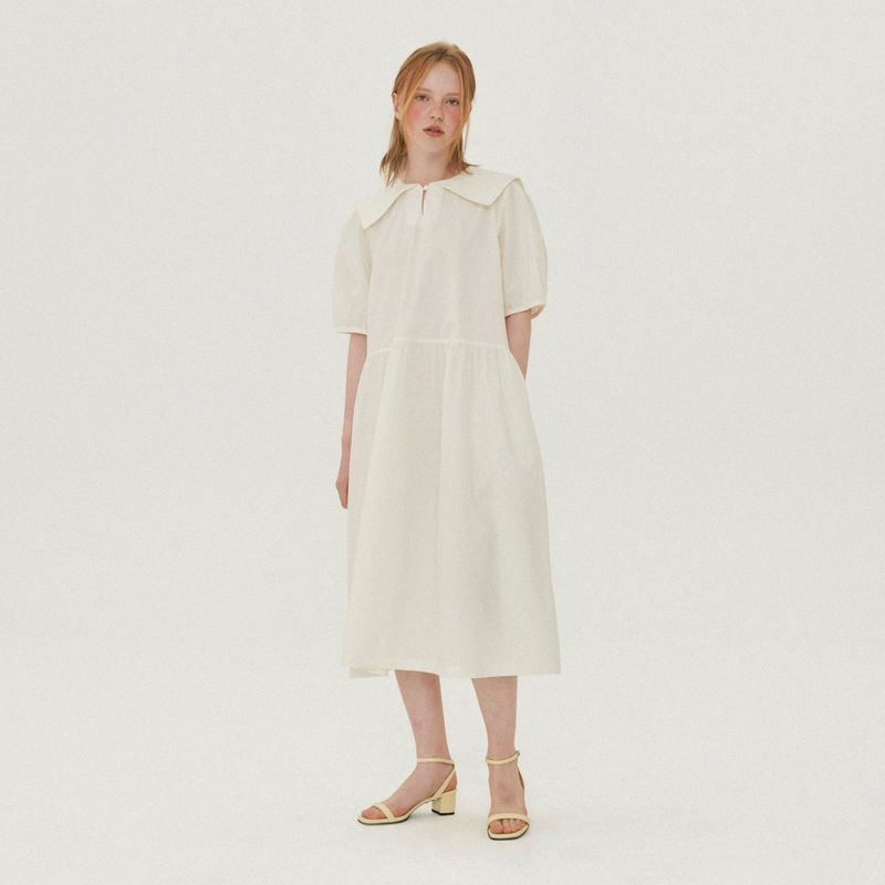 Between A and B（ビットウィーンエーアンドビー）の「SAILOR COLLAR LONG DRESS_WHITE（Dresses）」