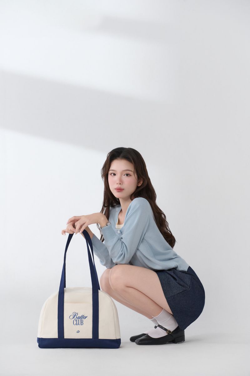 Butter Club BISCOTI Canvas Tote Bag Zipper 14 Inch Laptop Multi Colours