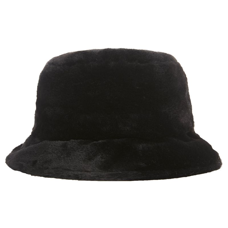 Fur logo point bucket hat BLACK