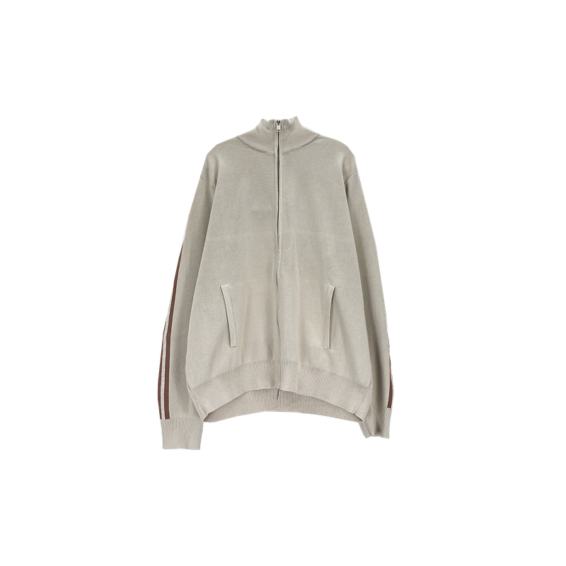 sand track knit zip-up