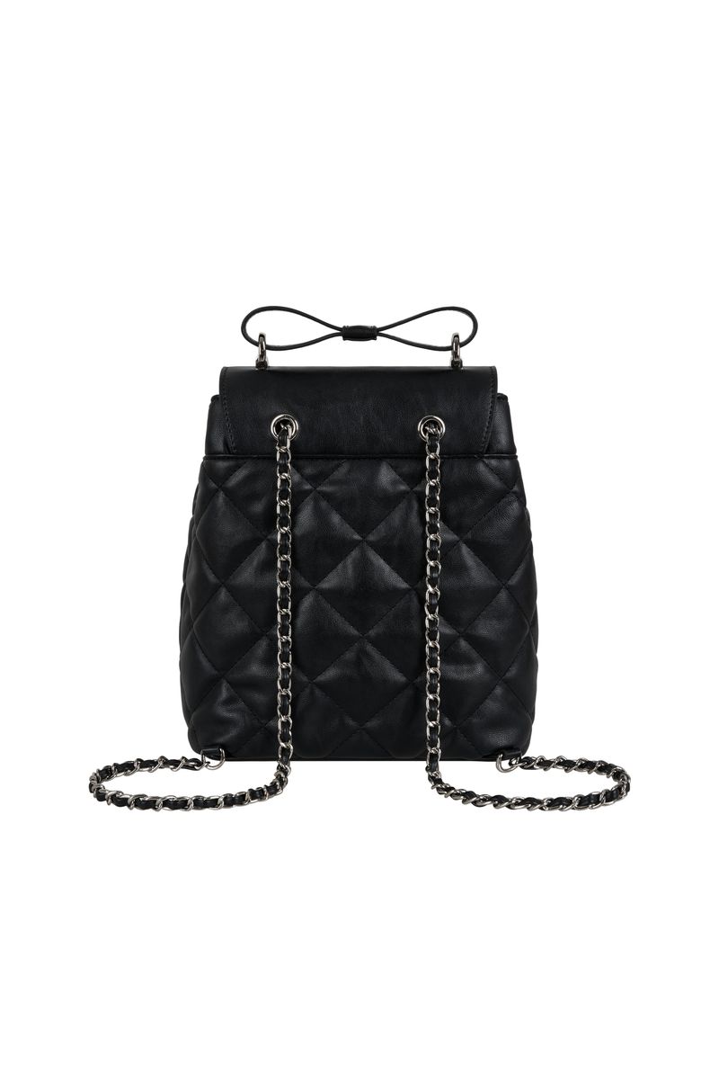 Bunny quilted ribbon bag, Black