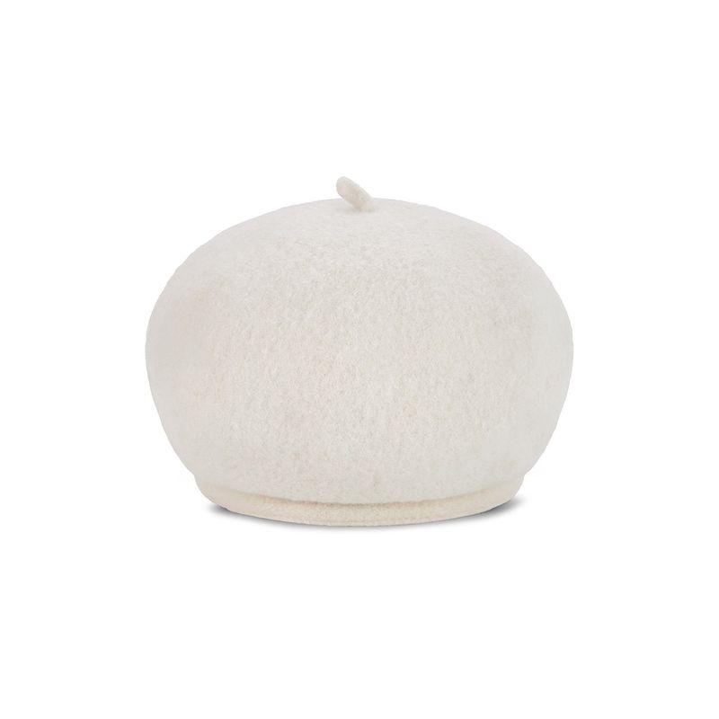 VA Stud Wool Combo Newsboy Cap / Ivory