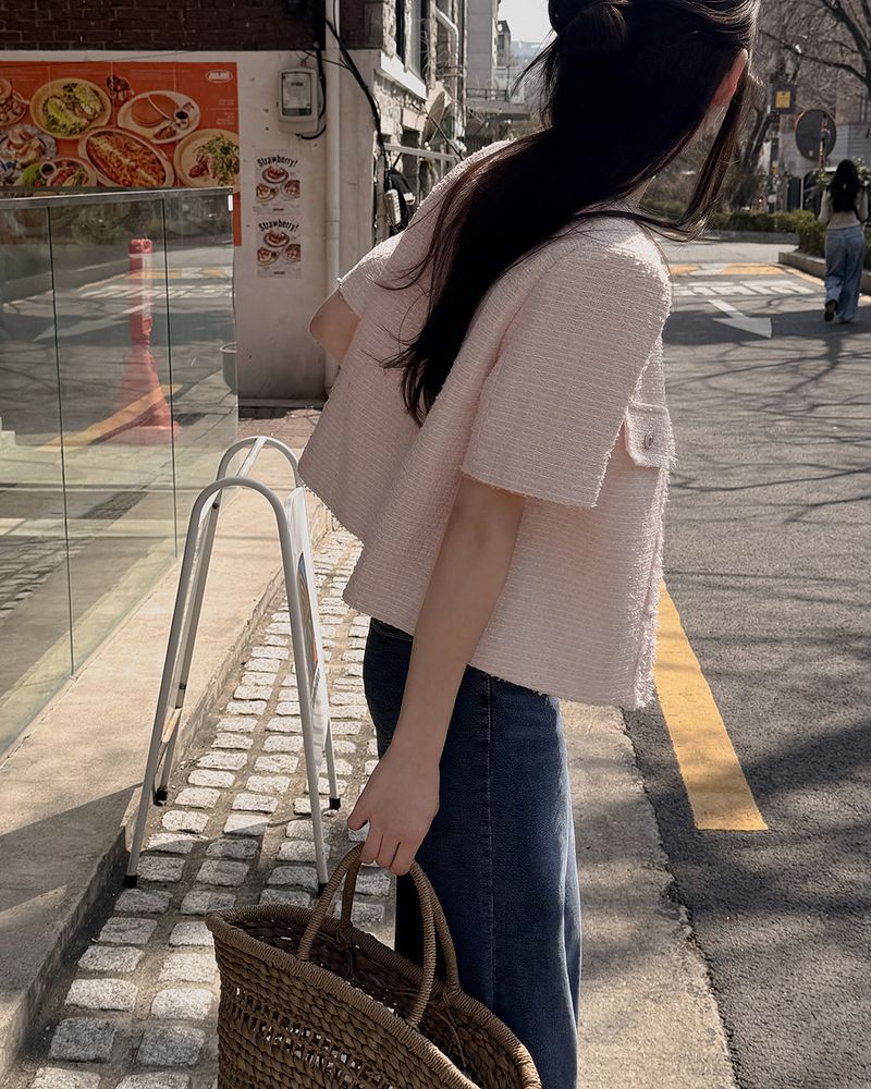 Earth Tweed Short-Sleeved Jacket