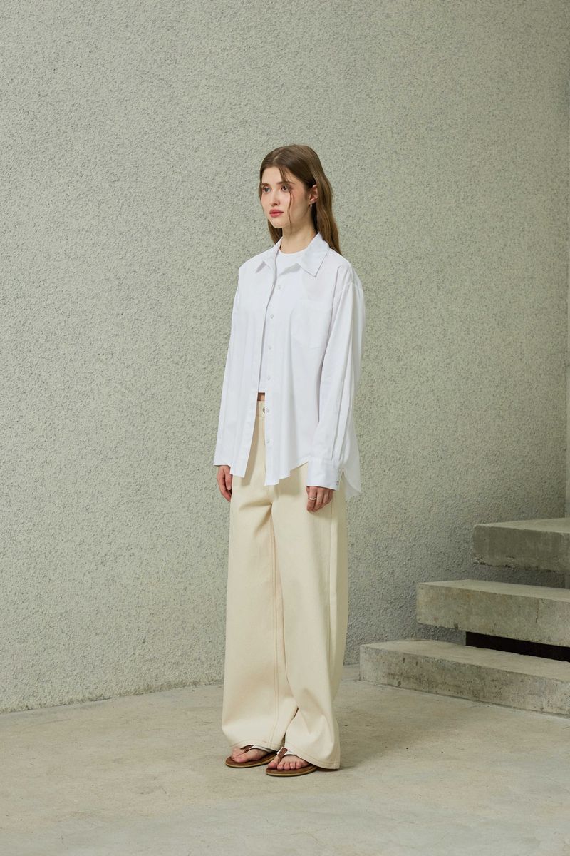 BRIGHT OVERSIZED SHIRT / WHITE