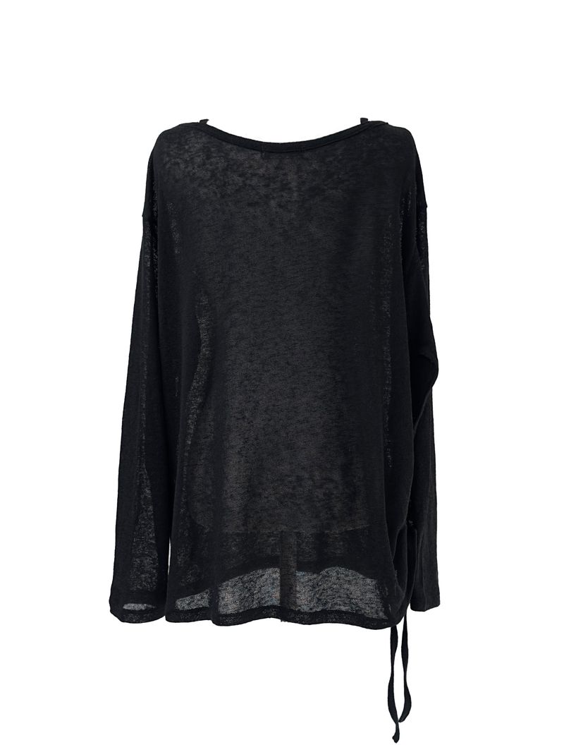 linen see-through long sleeve T (2color)