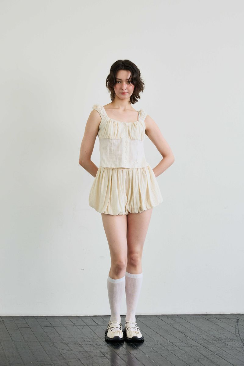 CUDDLY BALLOON SKIRT PANTS / BEIGE