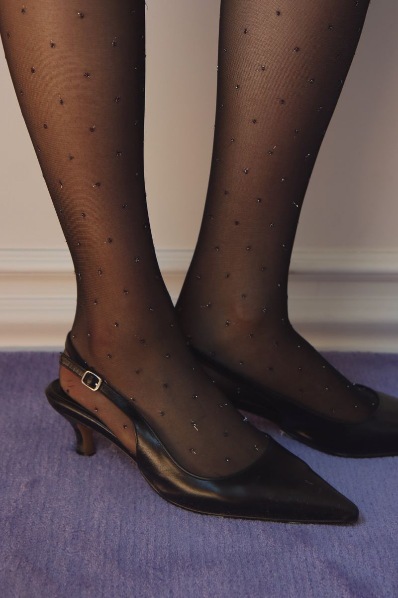 glitter dot tights 20D