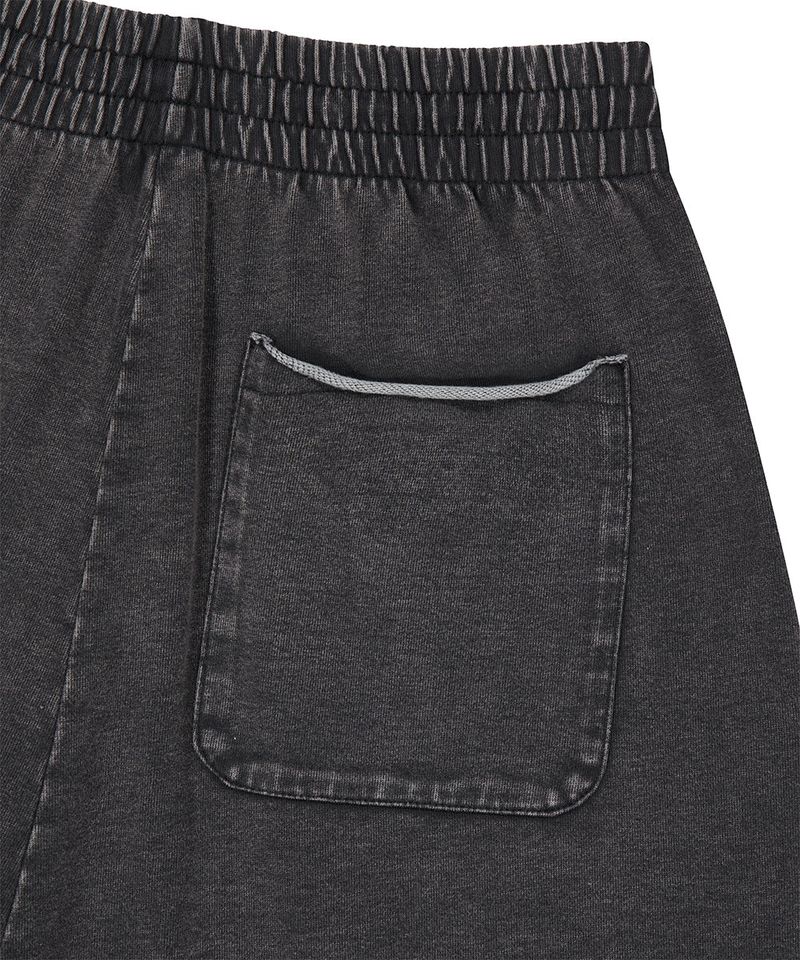 WASHED CUT OFF APPLIQUE SWEAT SHORTS