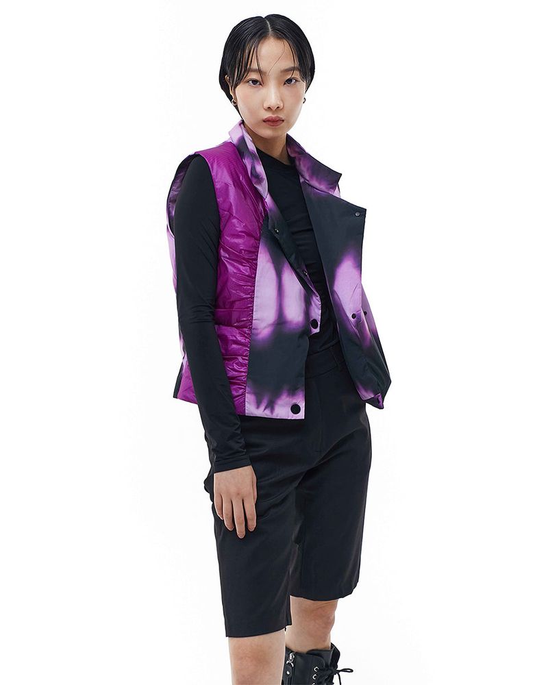 Colour Contrast Down Vest _ Purple
