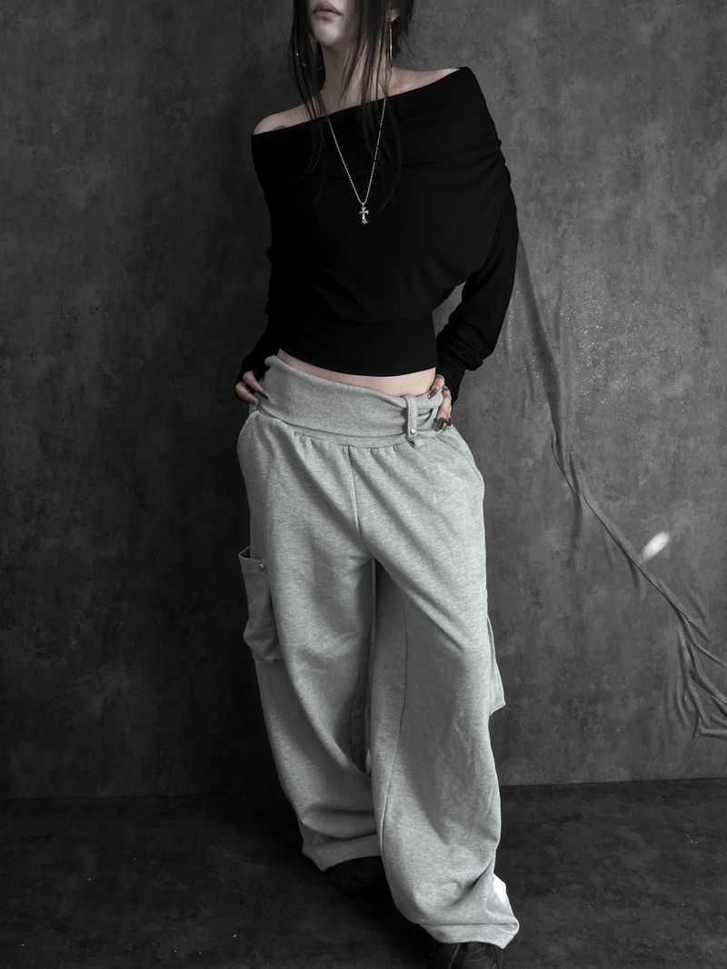 wrap waist wide pants (2color)