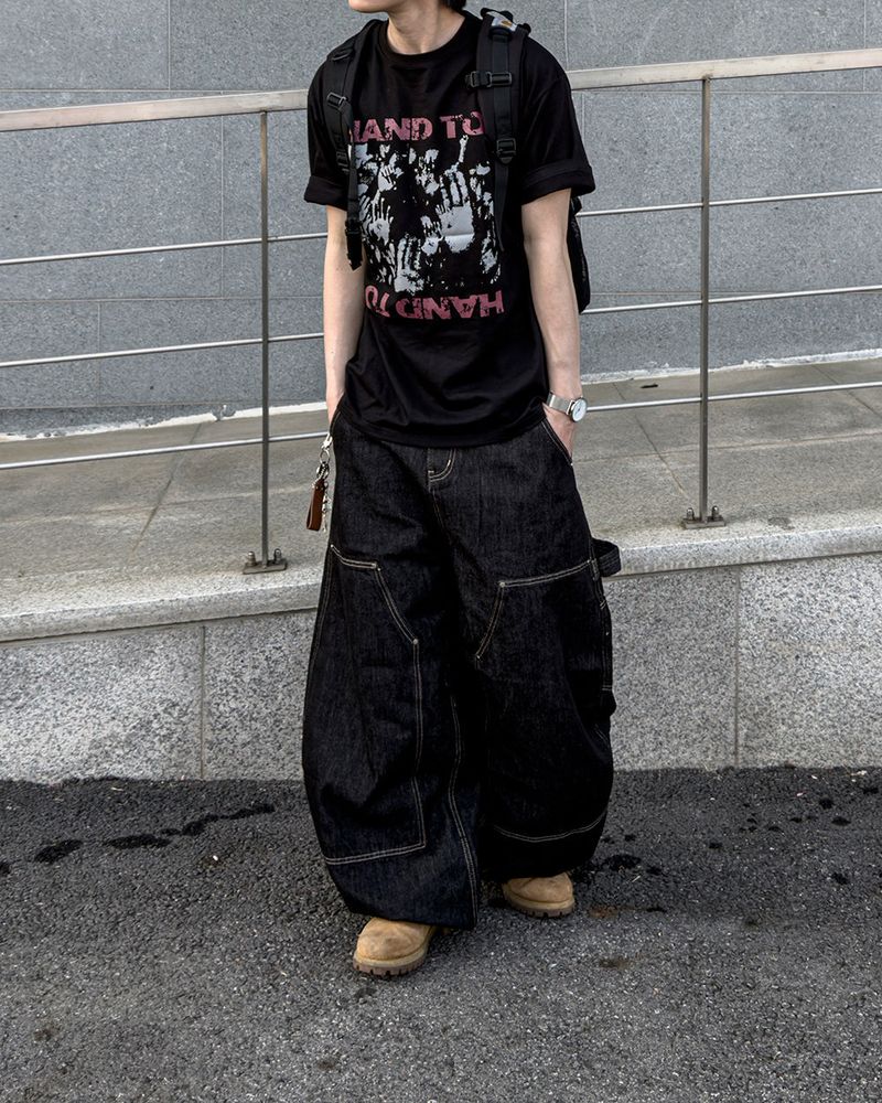Touch Graphic Oversized Half T-Shirt