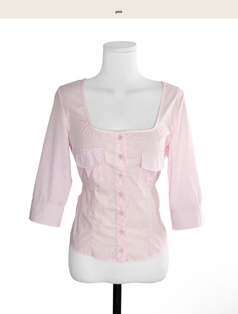 [light tone] pink paudy roll slim square sh / bl