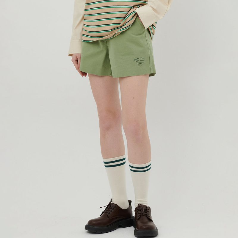 AWE BORN US（アボンアス）の「LETTERING PRINT SHORTS [GREEN]（Pants）」