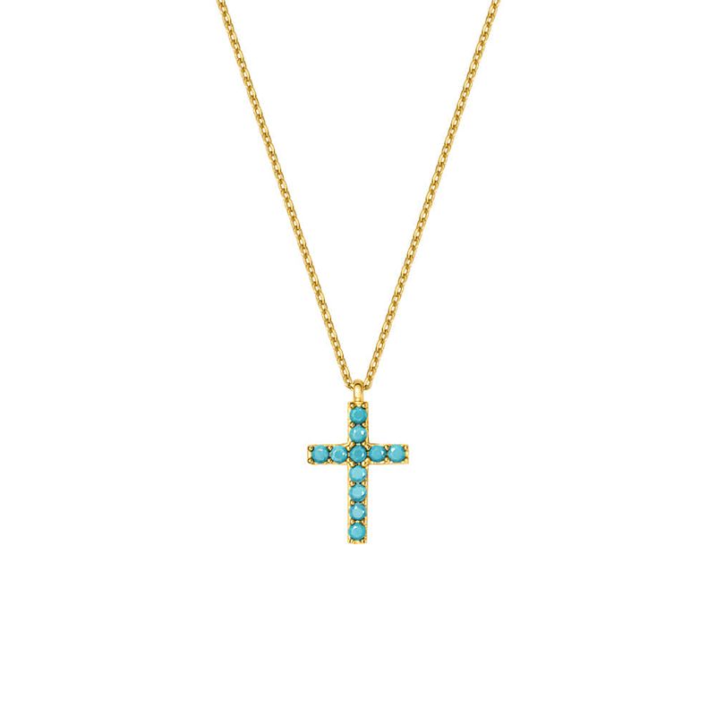 Aqua Cross Necklace