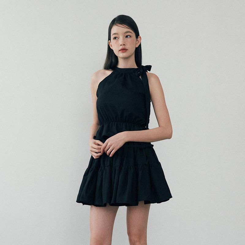 Ribbon Cancan Skirt - BLACK
