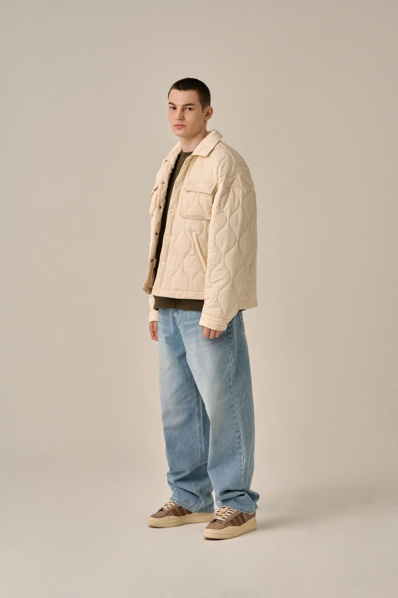 QUILTING SHIRT JACKET - IVORY