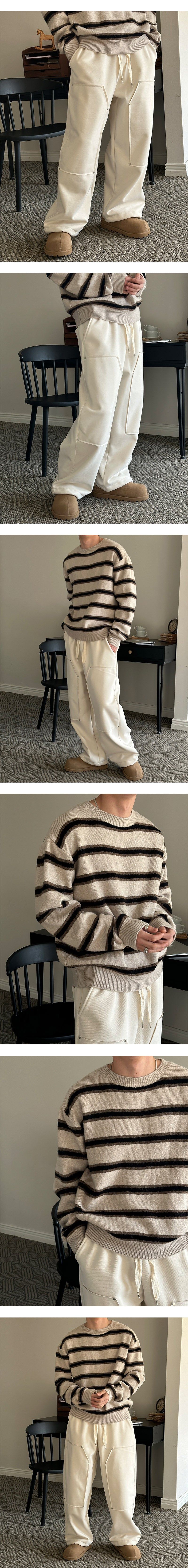 [F/W] Wool double rivet banding pants(3color)