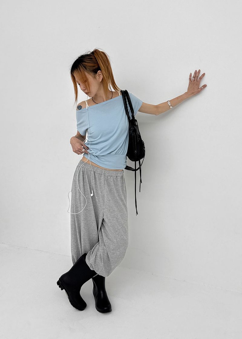 [MADE] Tepo Dolman Boat Neck Short Sleeve Top