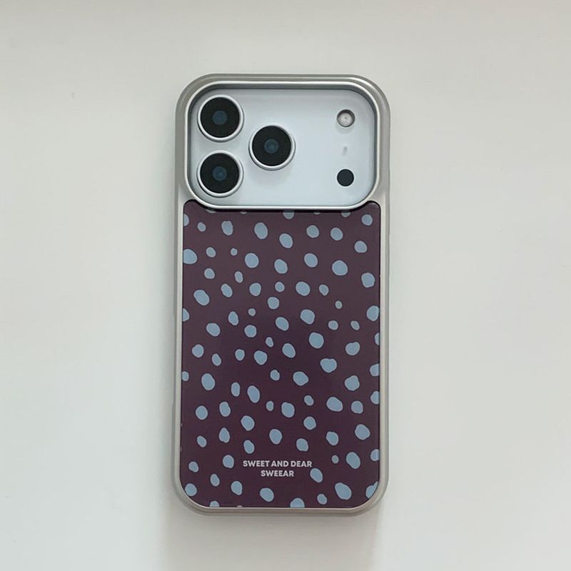 SWEEAR(スウィア)の「DOT LEOPARD SILVER GLASS CASE (BLUE BROWN)(Smartphone Accessories)」