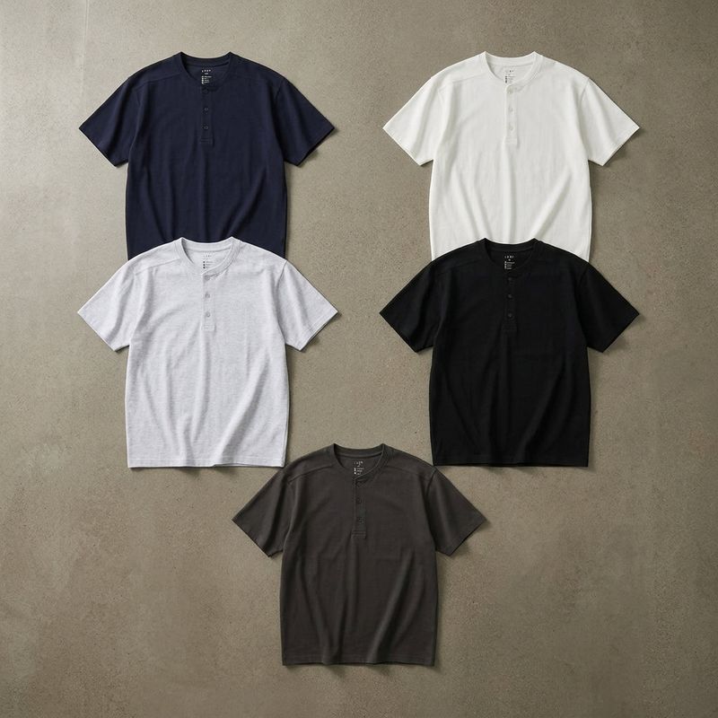 Collarless Henley Tee