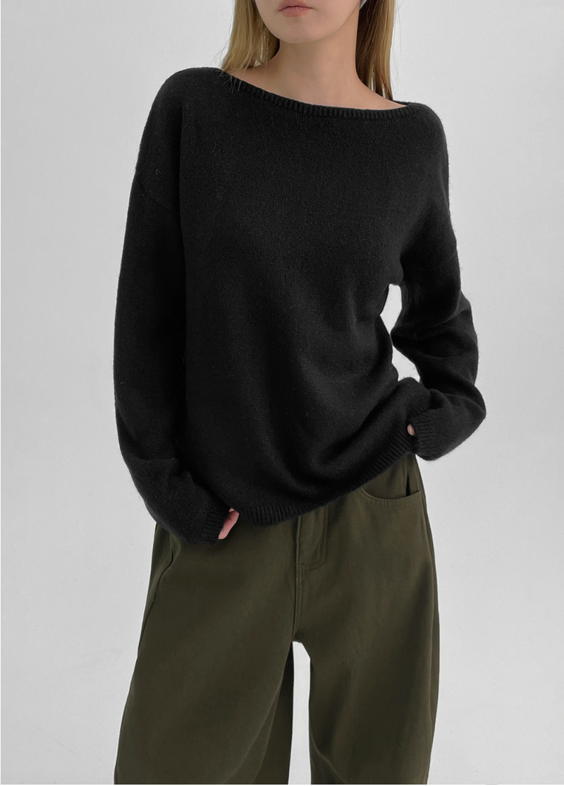 [MADE] Yardry Loose Fit Boat Neck Knit