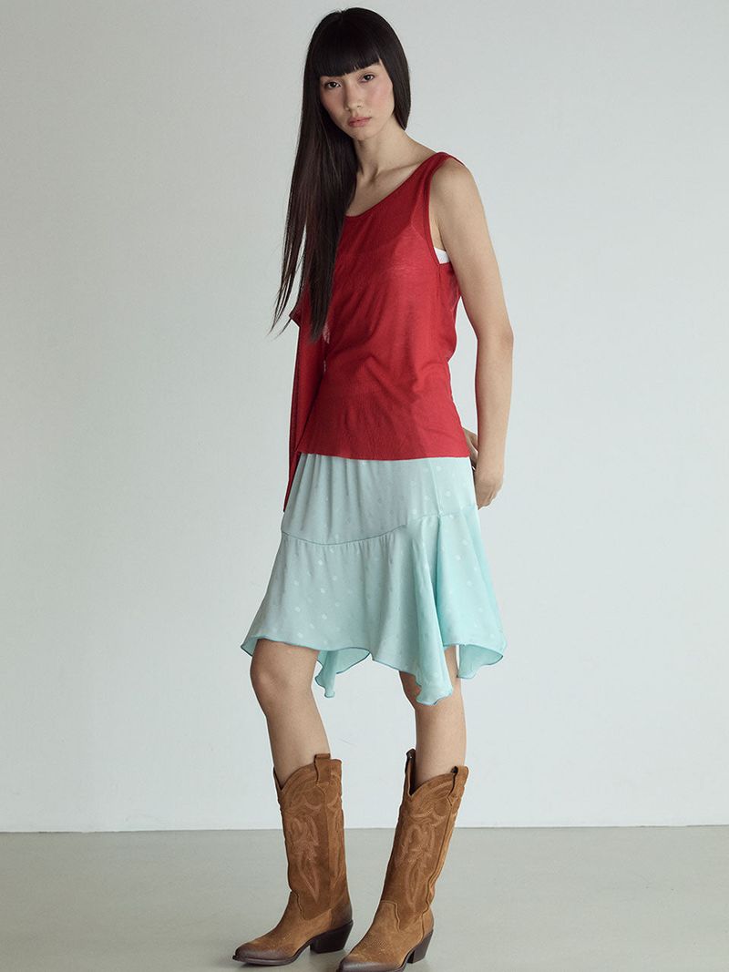 Layered Sleeveless Top_True Red