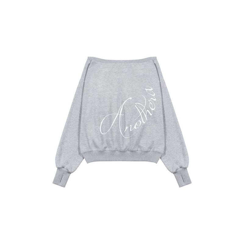 OFF-SHOULDER SWEATSHIRT_Melange Gray