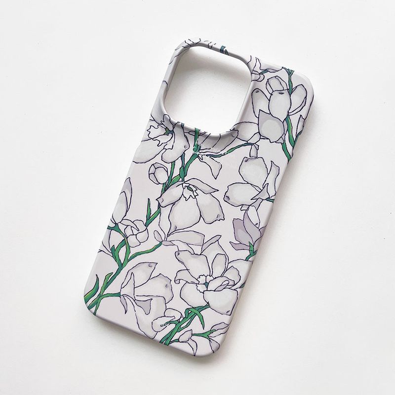 BANASIL SHOP(バナシルショップ)の「White Delphinium (iPhone) Matt Hard Case(Smartphone Accessories)」