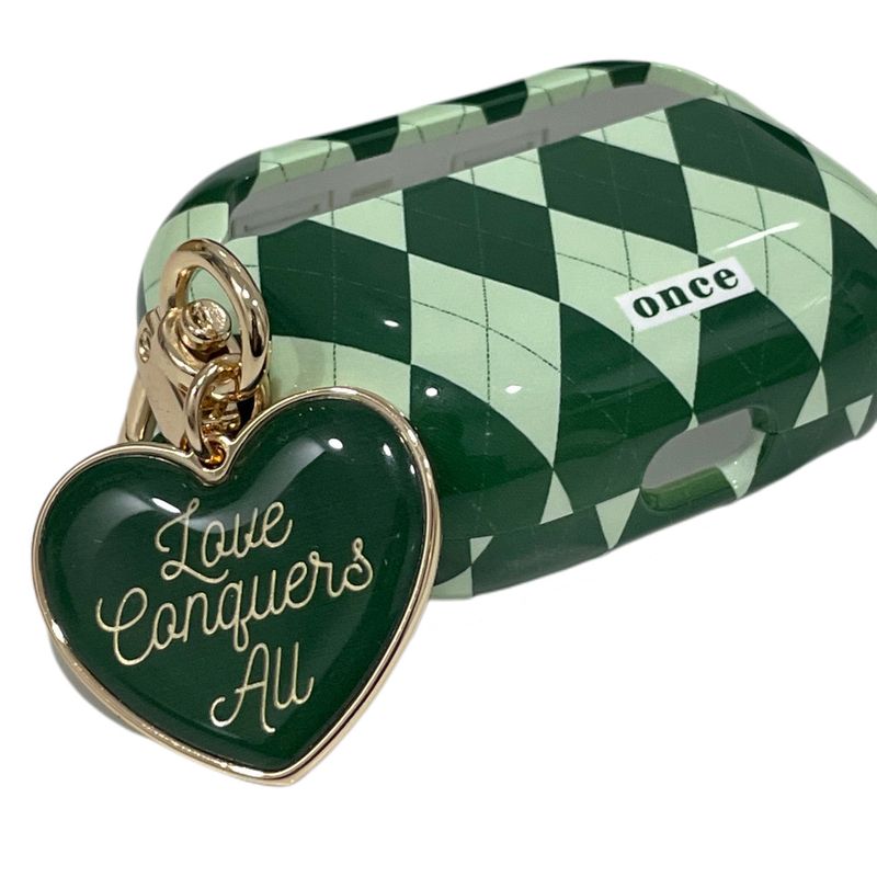 (Green) Christmas Argyle Check AirPods Case