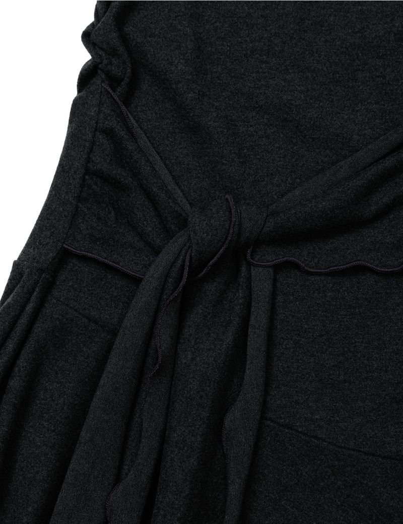RUCHED BOAT LONG TEE(CHARCOAL)