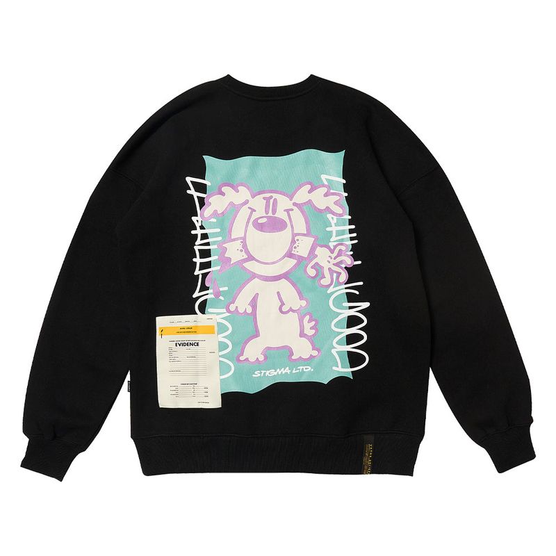 DOGGY OVERSIZED CREWNECK BLACK / IVORY