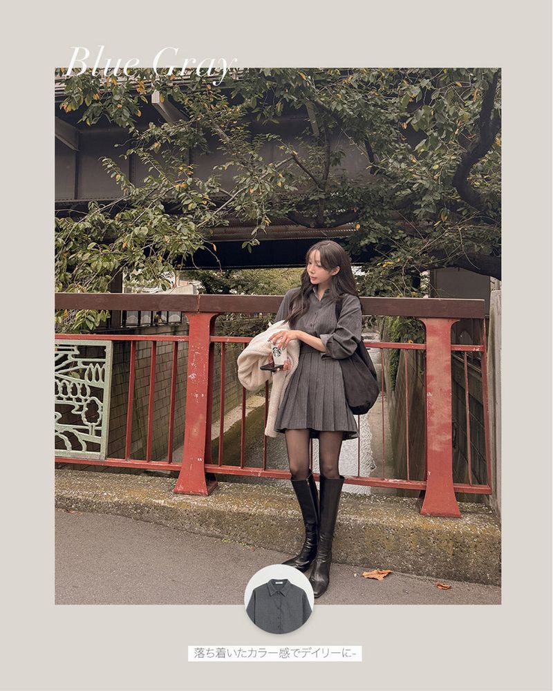 【MADE】Stripe Shirt & Mini Skirt Set