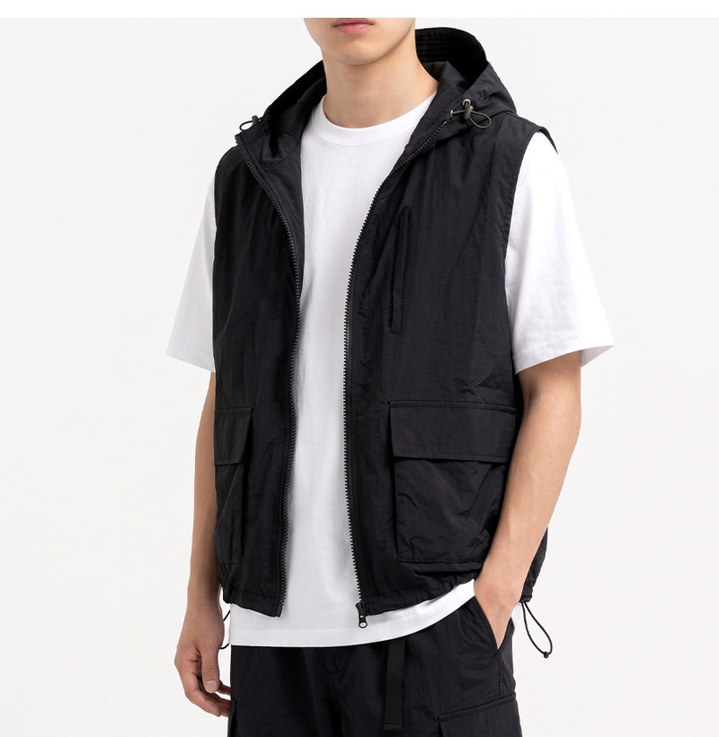 Cool Care Nylon Windbreaker Vest Black