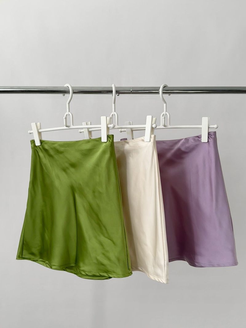 color silk flare midi skirt